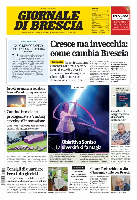 Prima-pagina-giornale di brescia-oggi-edizione-del-2024-04-16